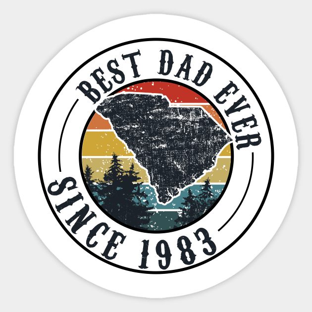 Best Dad  Ever 1983 South Carolina Vintage Fathers Day Gift Sticker by nguyenlinh72